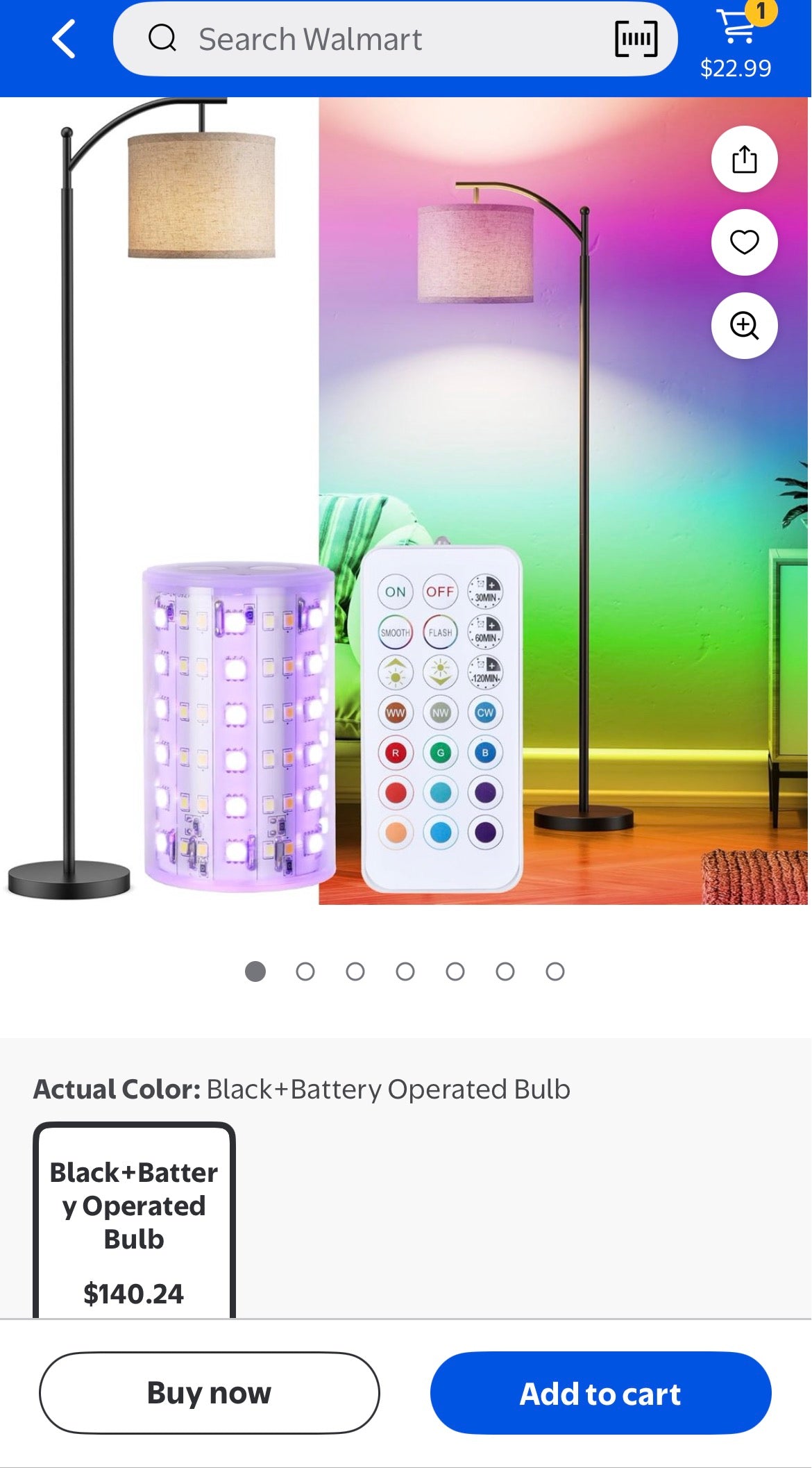 DIMMABLE CORDLESS STANDING LAMP W/REMOTE