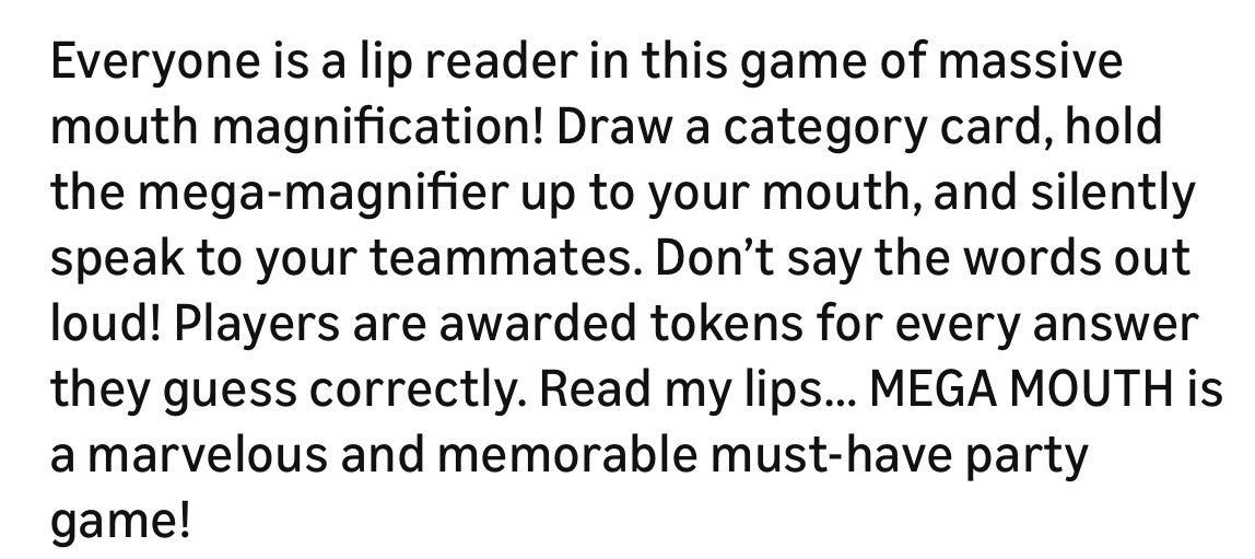 MEGA MOUTH A GAME OF READING LIPS