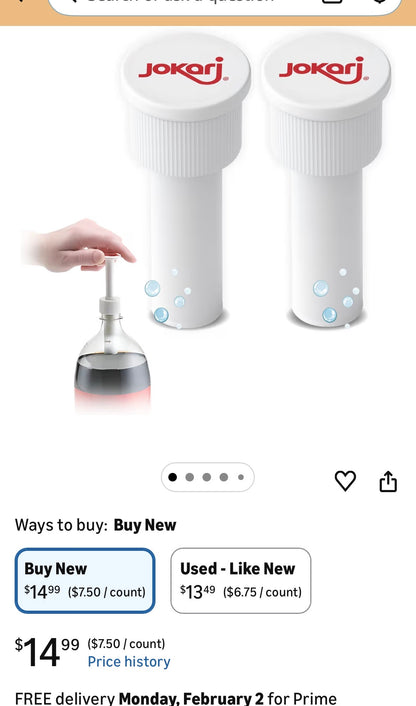 JOKARI PRESSURIZING FIZZ PUMP CAP FOR SODA