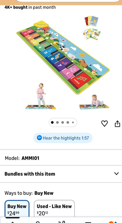 FOKI  MUSICAL PLAY MAT.  39''X 14''