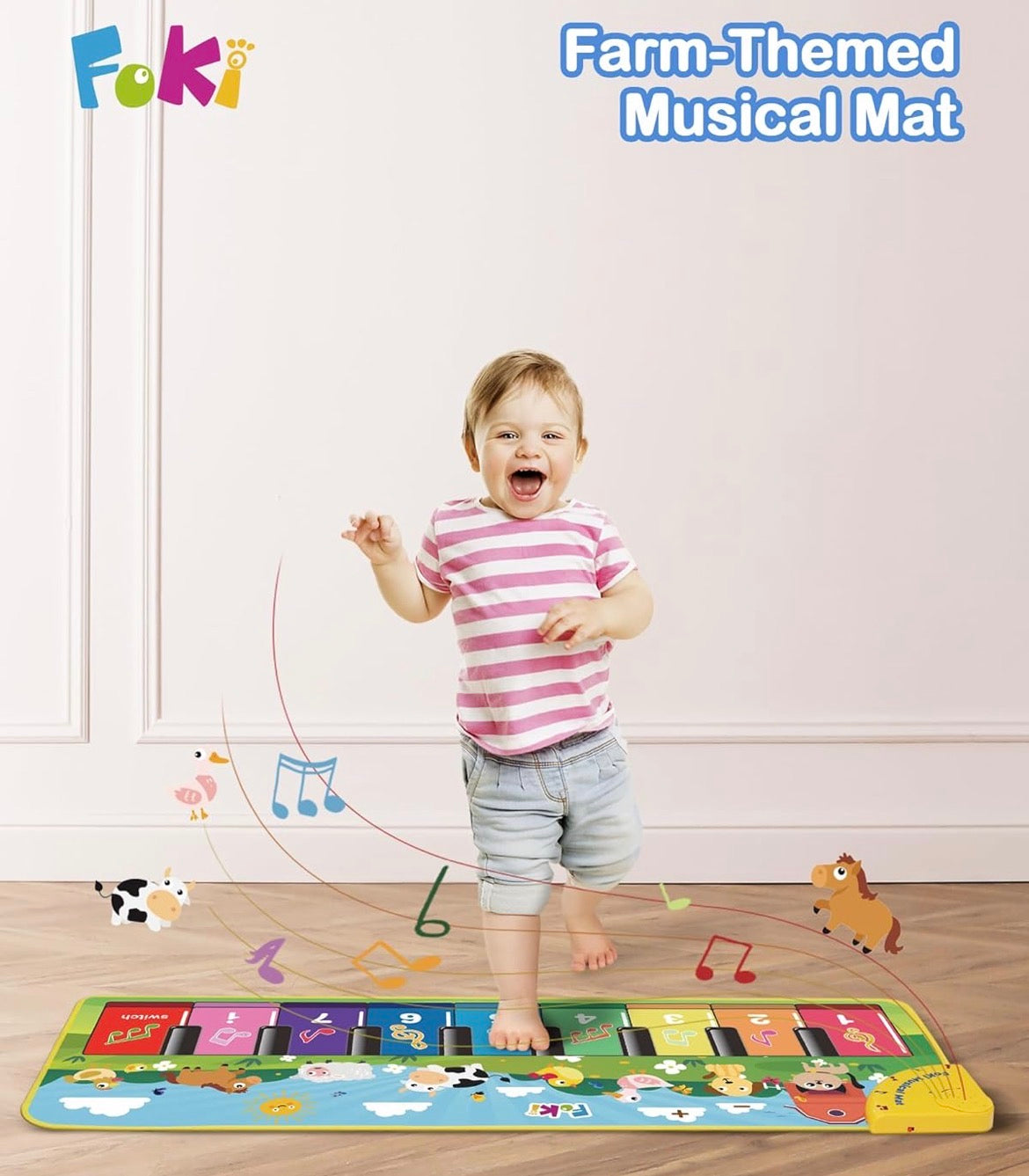 FOKI  MUSICAL PLAY MAT.  39''X 14''