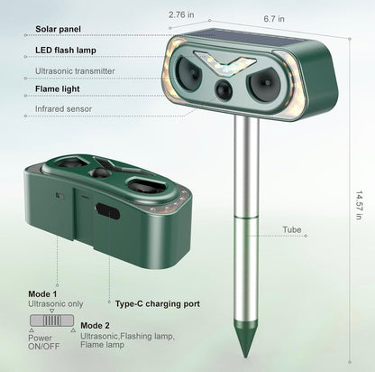Solar Ultrasonic Animal Repellent