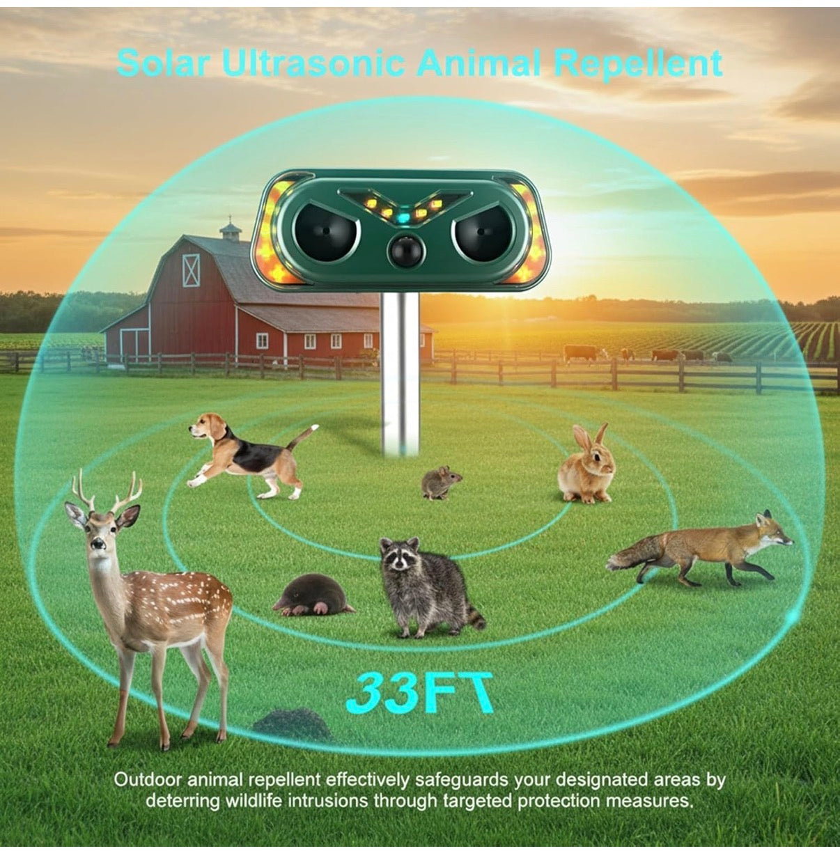 Solar Ultrasonic Animal Repellent