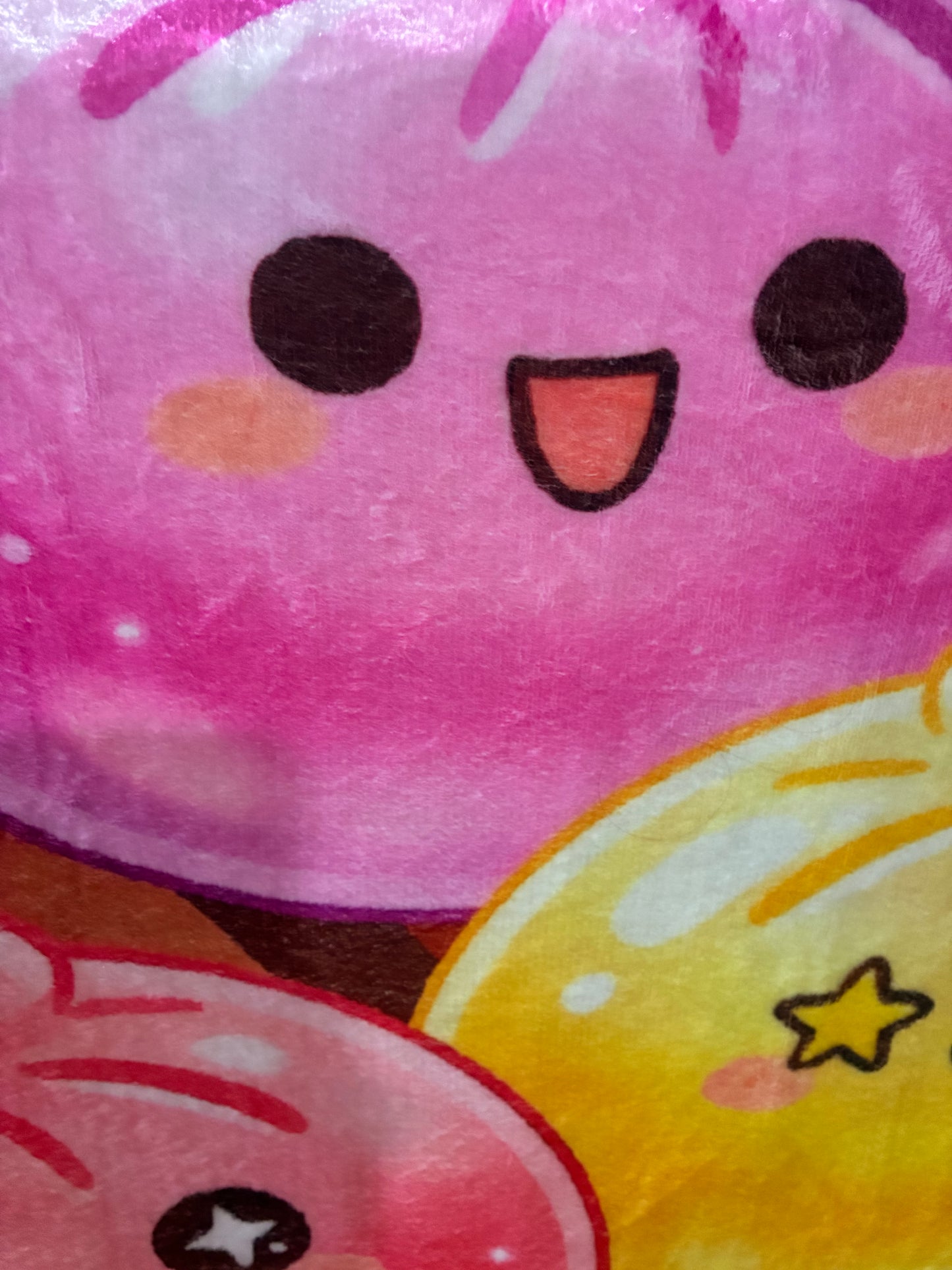 Cartoon Color Crystal Squishy Steamer Printed Flannel Blanket, Cozy
