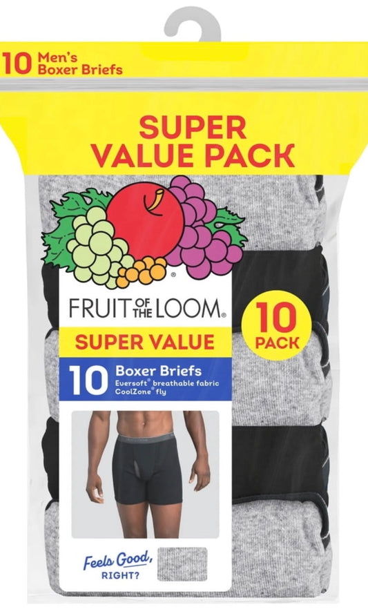 Fruit of the Loom Men's CoolZone Boxer Briefs, Moisture-Wicking, Mesh Fly, No Ride Up, Multipack SZ MED