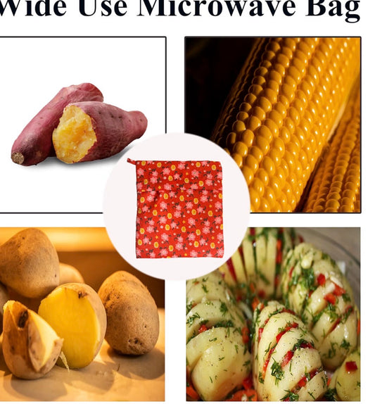 Set of 2  microwave baking bags,  to quickly steam and cook perfect, fluffy baked potatoes  in the microwave.