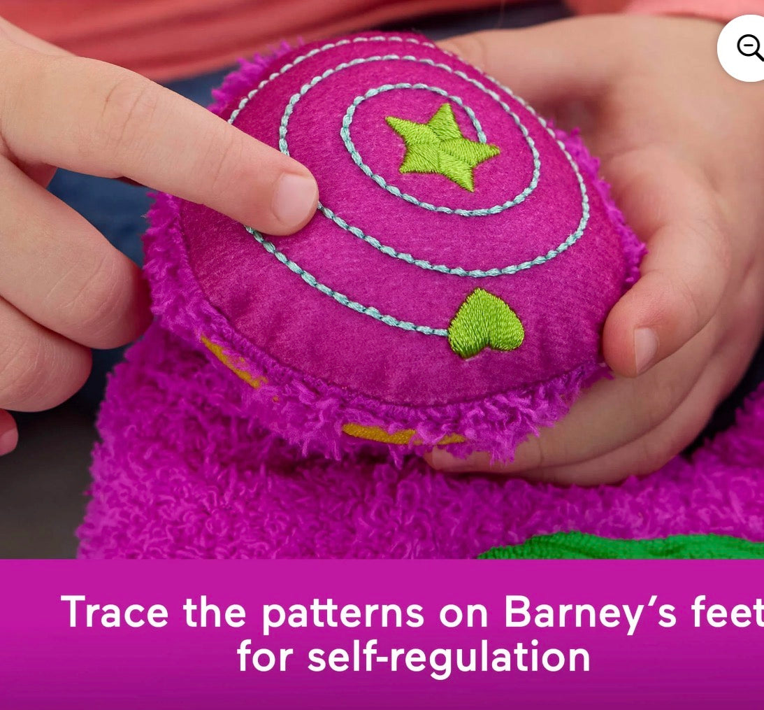 FP BARNEY'S WORLD SENSORY PLUSH W/FIDGET