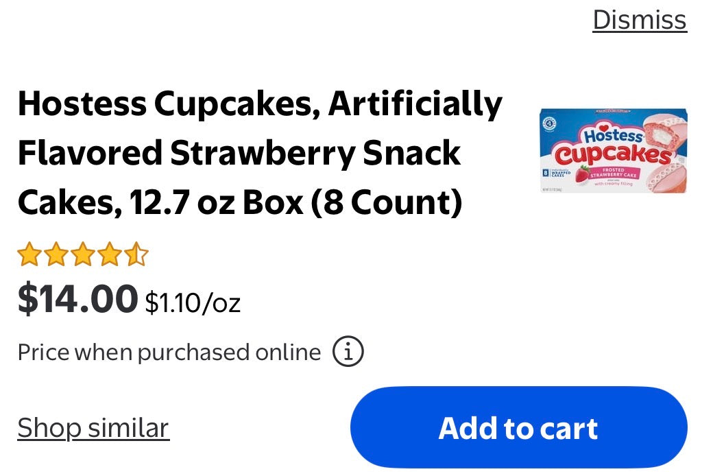 HOSTESS CUPCAKES/COFFEE CAKES