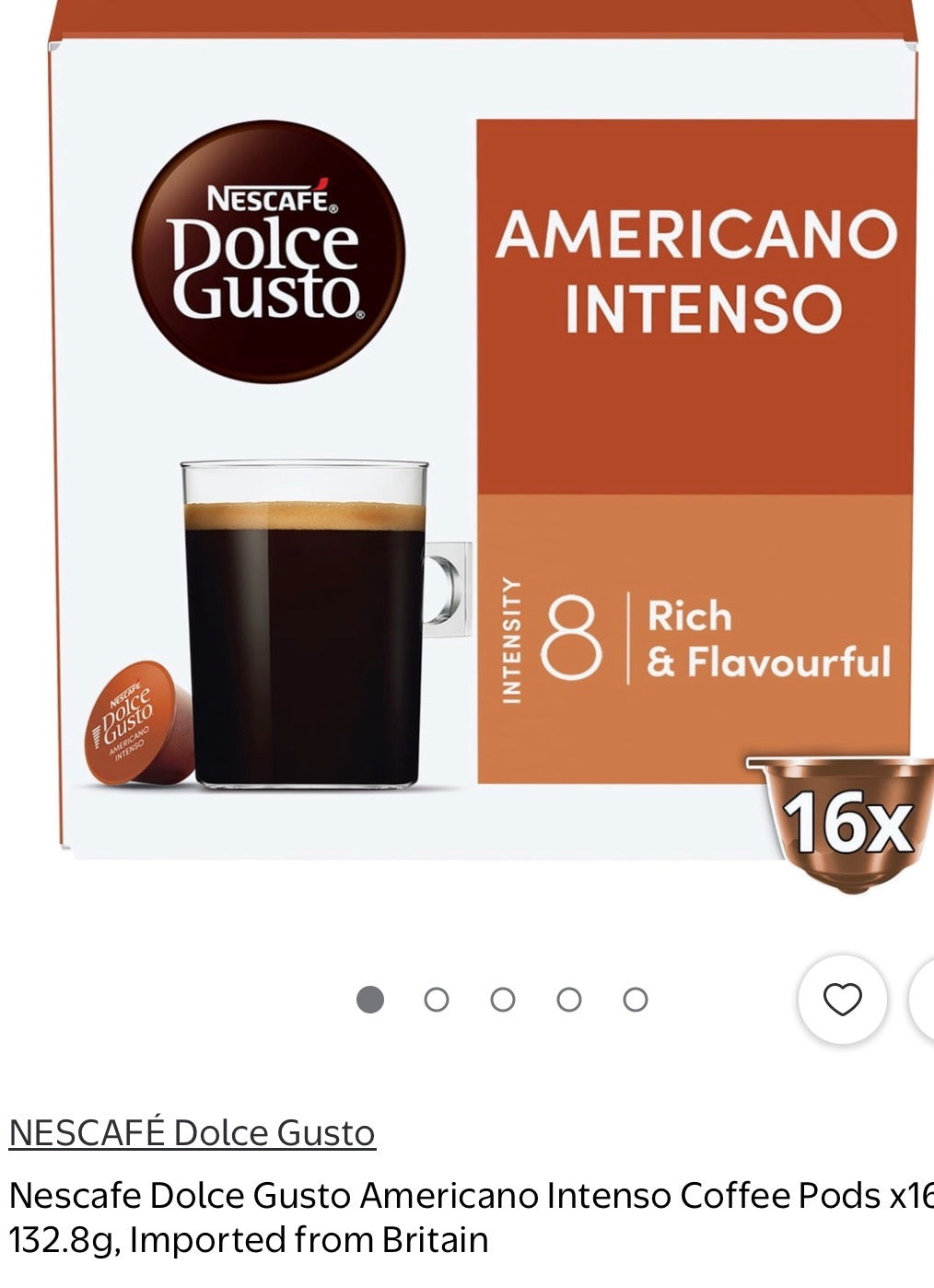Nescafe Dolce Gusto Americano Intenso box 16 Coffee Pods