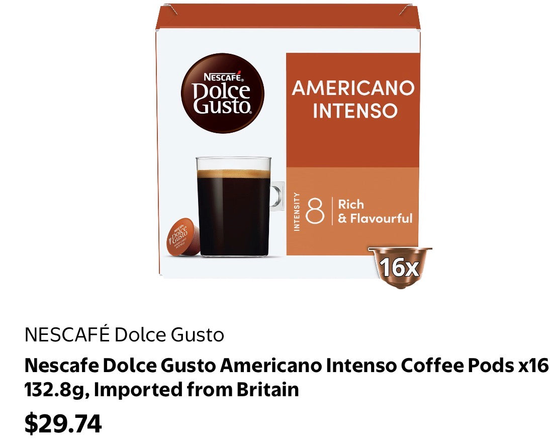 Nescafe Dolce Gusto Americano Intenso box 16 Coffee Pods