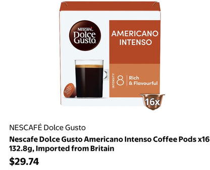 Nescafe Dolce Gusto Americano Intenso box 16 Coffee Pods