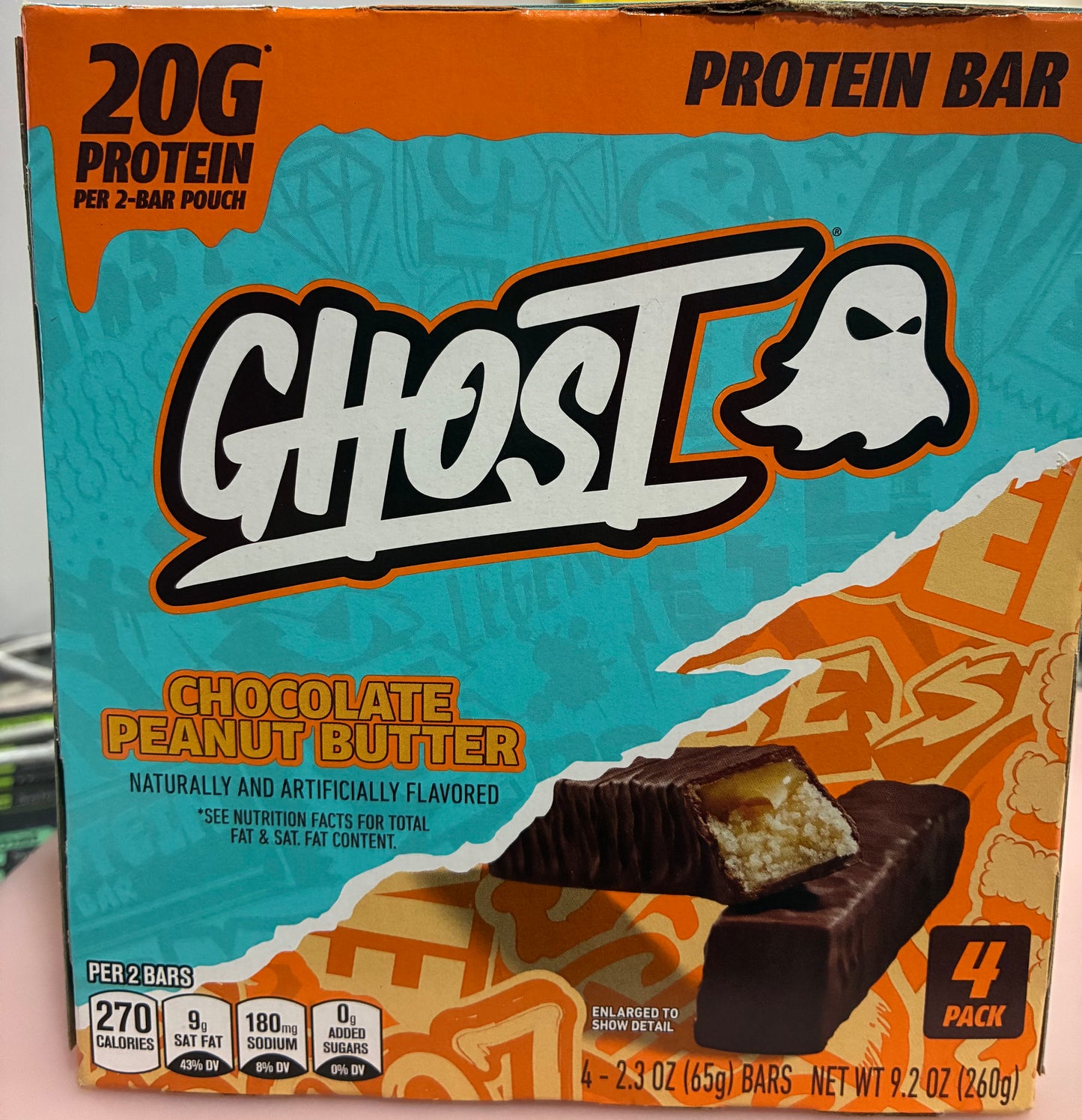 GHOST PROTEIN BAR, CHOCOLATE PEANUT BUTTER 4 pk