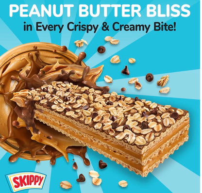 SKIPPY Creamy Peanut Butter And Chocolate Fudge Wafer Snack Bar, 6pk