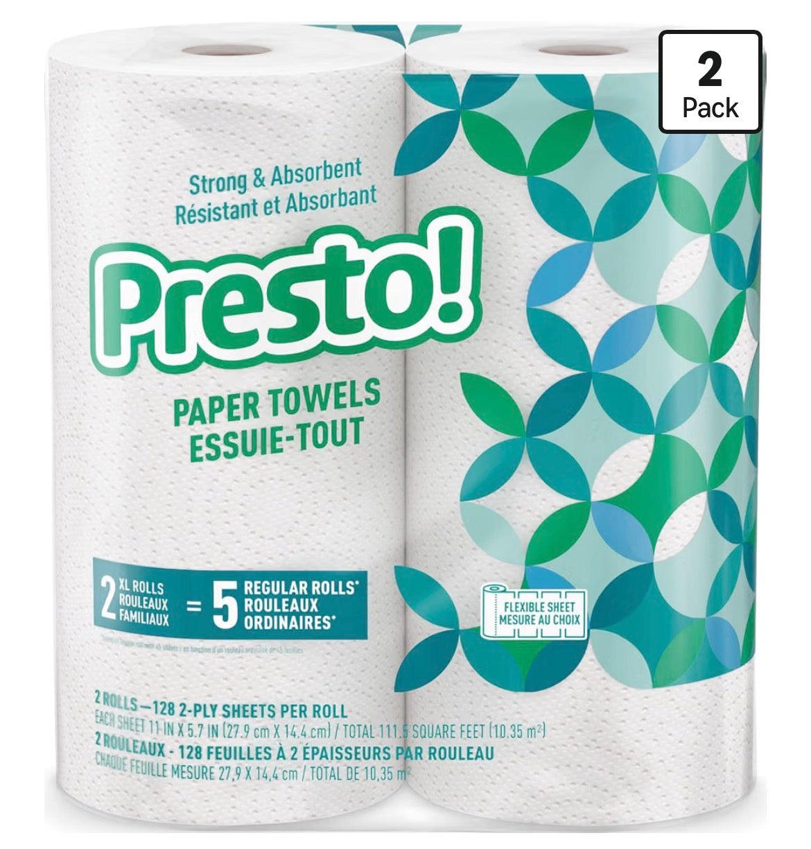 Amazon Brand - Presto! Flex-a-Size Kitchen Paper Towels,