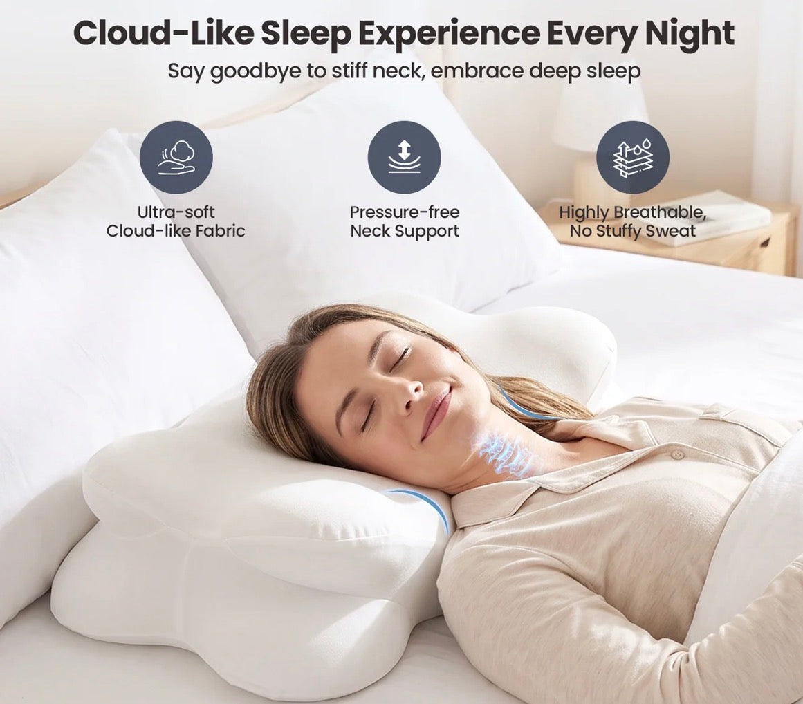 Hawcay Cloud ergonomic cervical memory foam pillow