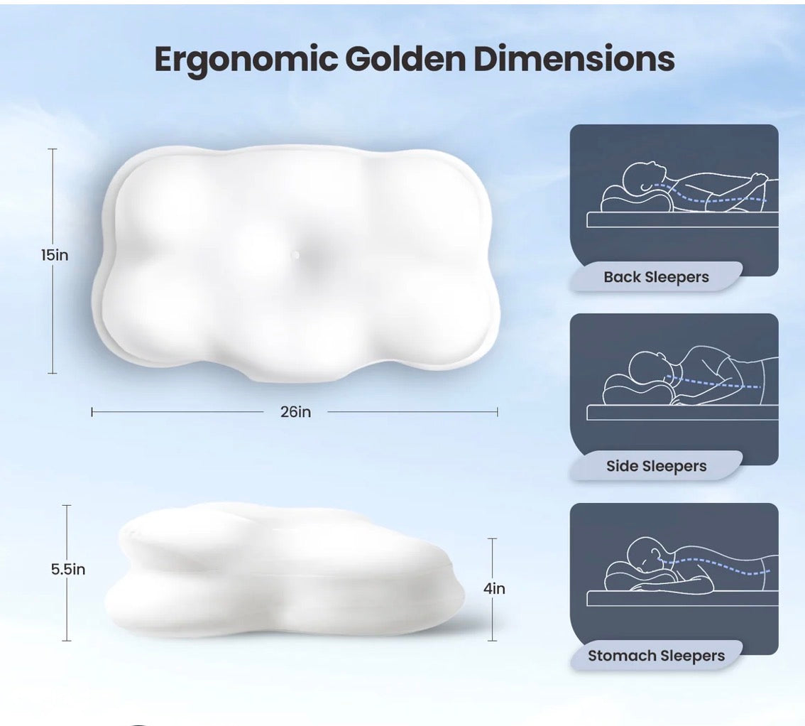 Hawcay Cloud ergonomic cervical memory foam pillow