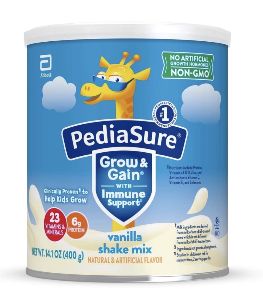 PediaSure Grow & Gain Shake Mix Powder, Vanilla, 14.1 oz Can,