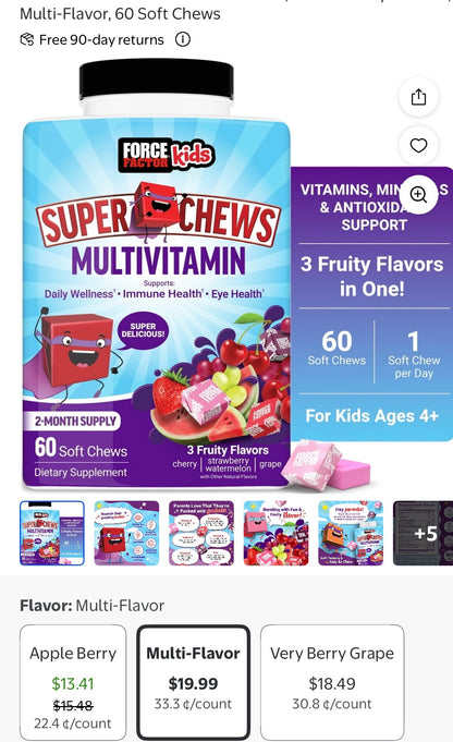 SUPER CHEWS MULTIVITAMIN