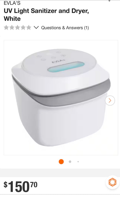 LARGE SIZE BOX UV LIGHT ,EVLA'S SANITIZER/DRYER