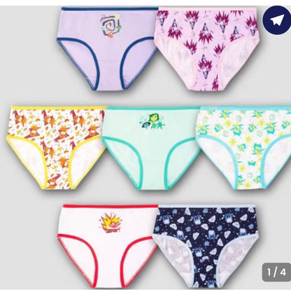 7 GIRLS BRIEFS -PIXAR INSIDE OUT 2 OR THE SMURFS