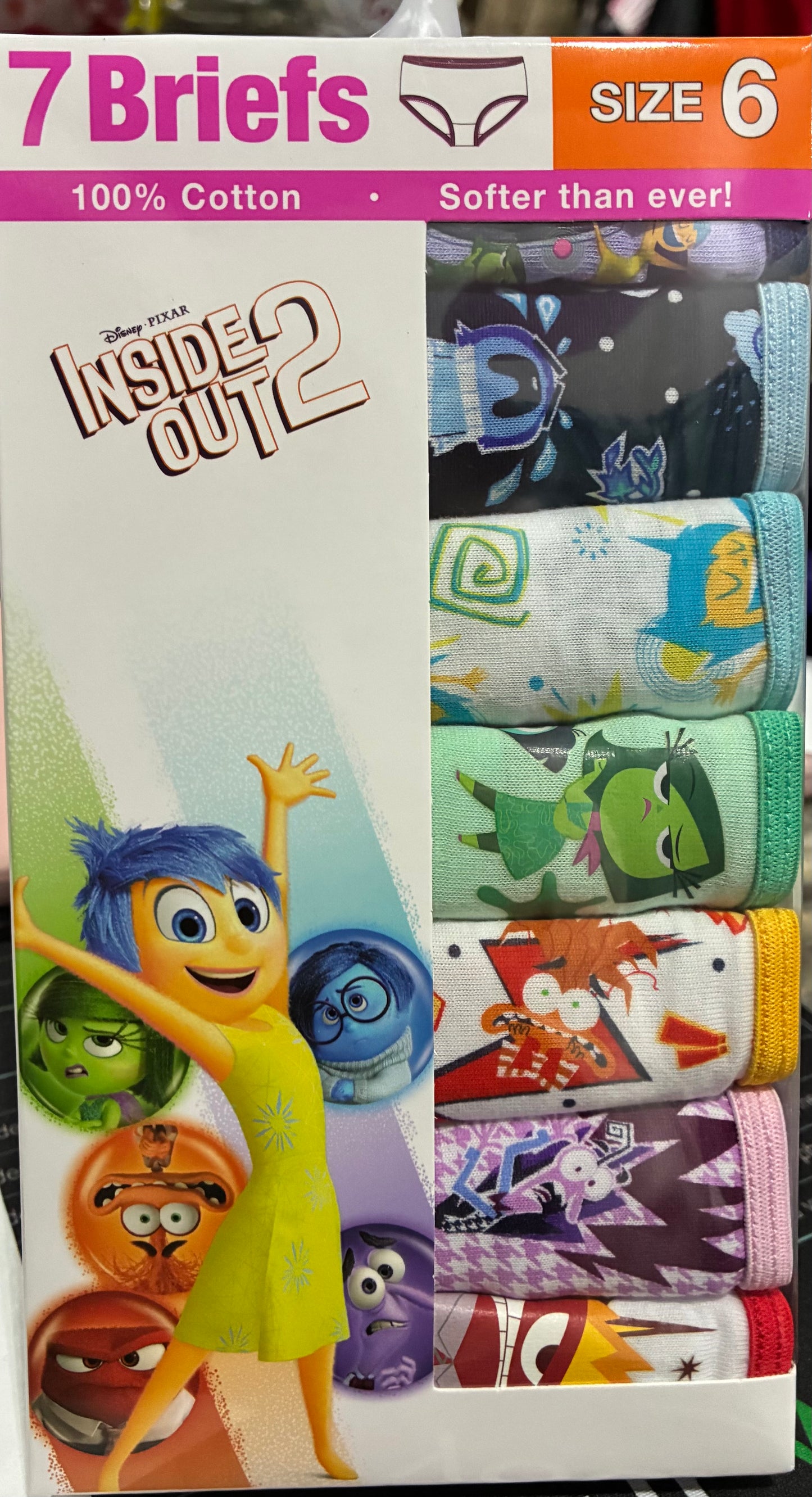 7 GIRLS BRIEFS -PIXAR INSIDE OUT 2 OR THE SMURFS