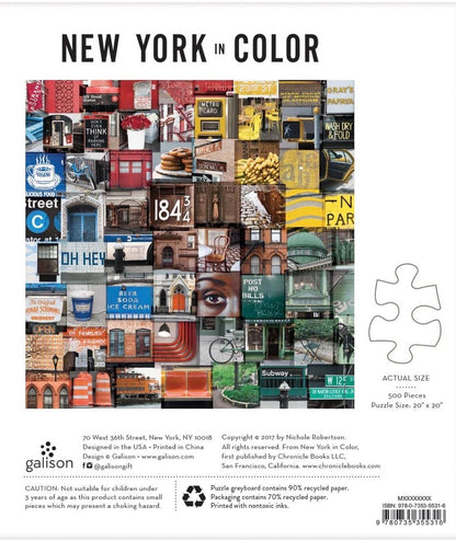 NEW YORK IN COLOR 500 PC PUZZLE