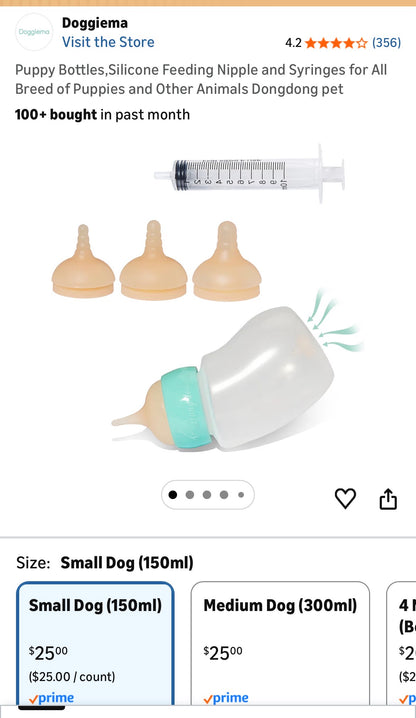 PET FEEDER BOTTLE , SILICONE FEEDING NIPPLE/SYRINGE