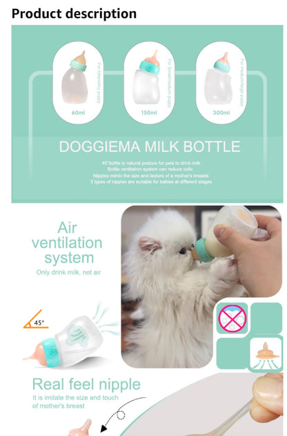 PET FEEDER BOTTLE , SILICONE FEEDING NIPPLE/SYRINGE