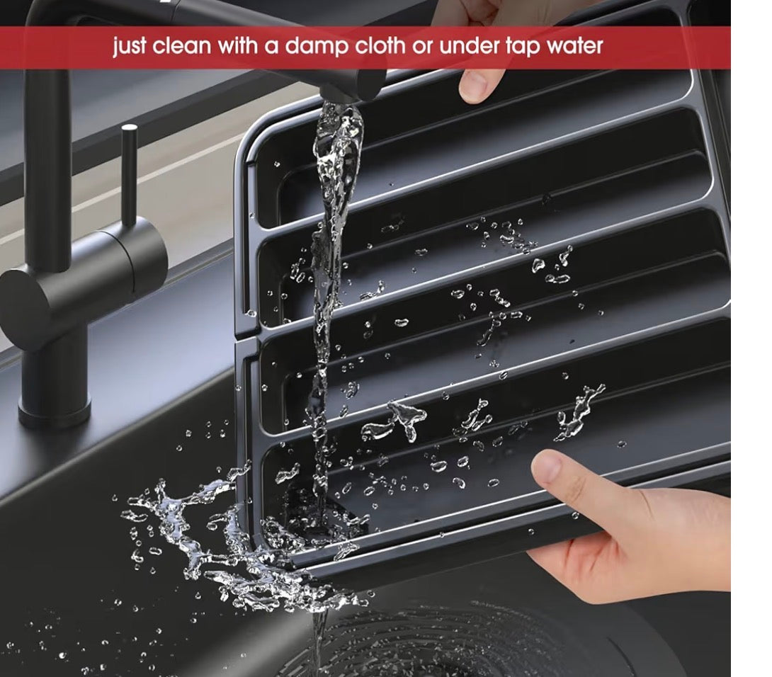 EXPANDABLE SILVERWARE ORGANIZER BLACK