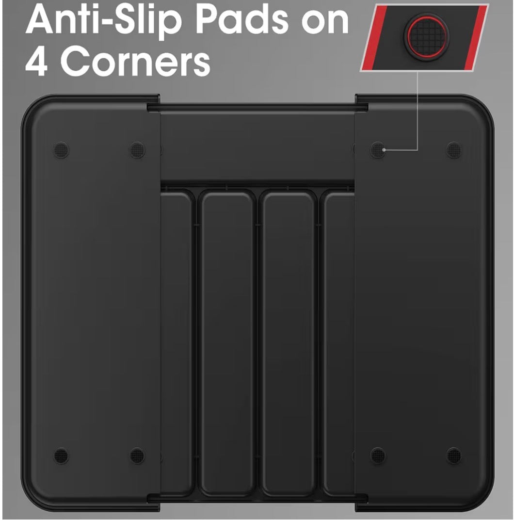 EXPANDABLE SILVERWARE ORGANIZER BLACK