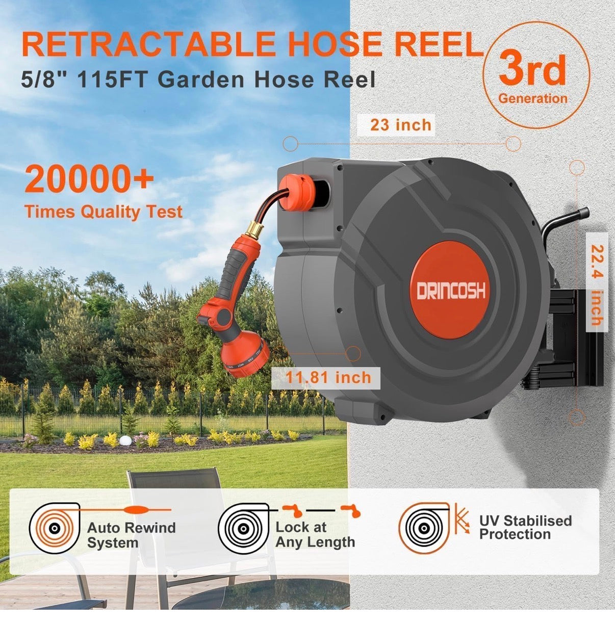 Retractable Garden Hose Reel