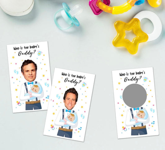 FUNNY BABY SHOWER  SCRATCH OFF GAME CARDS