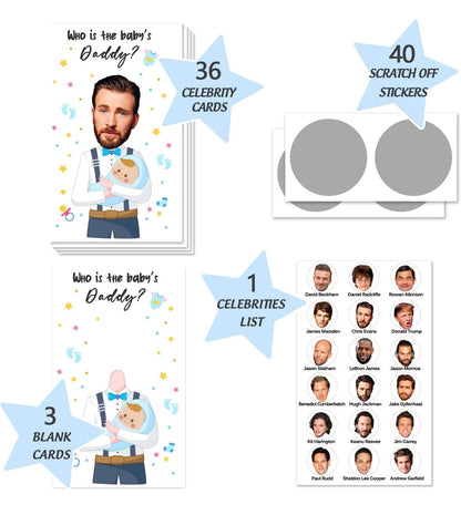 FUNNY BABY SHOWER  SCRATCH OFF GAME CARDS