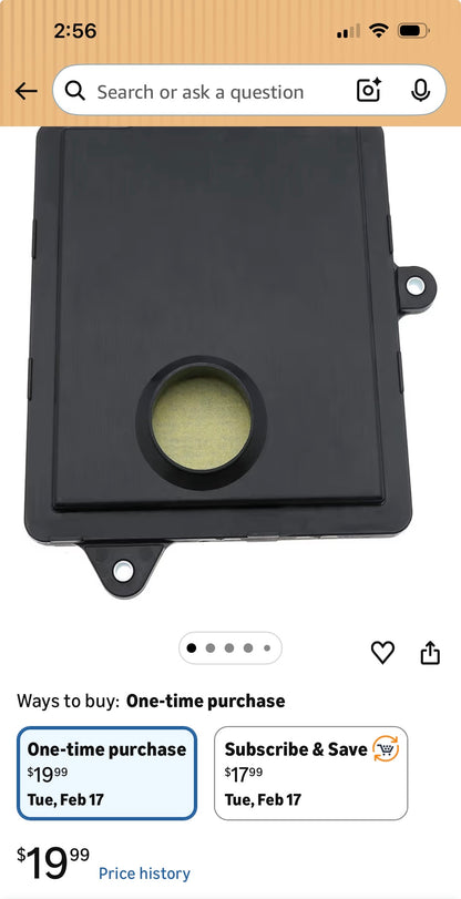 TRANSMISSION  OIL FILTER REPLACEMENT  PART # 68224232AA 0