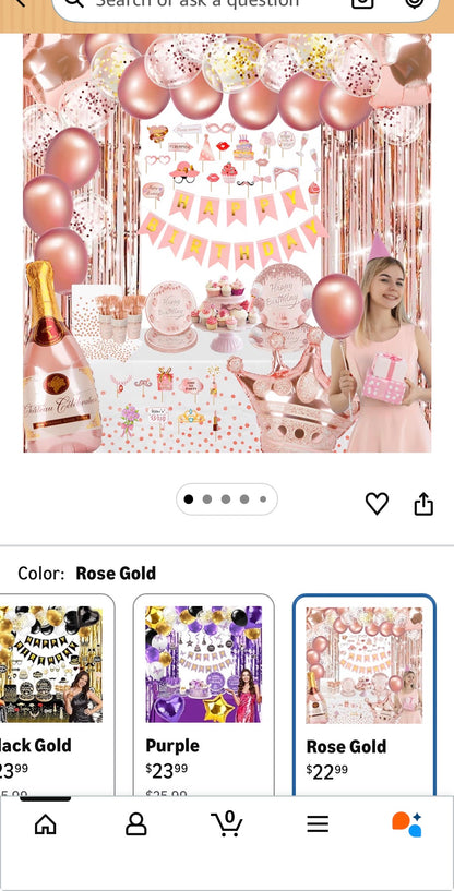 ROSE GOLD BIRTHDAY PARTY DECORATIONS FOR 15