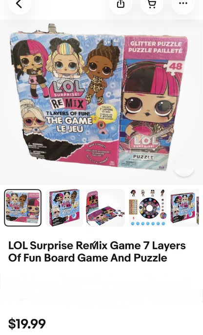 LOL SURPRISE ReMIX GAME 7 LAYERS OF FUN BOARD GAME @ PUZZLE