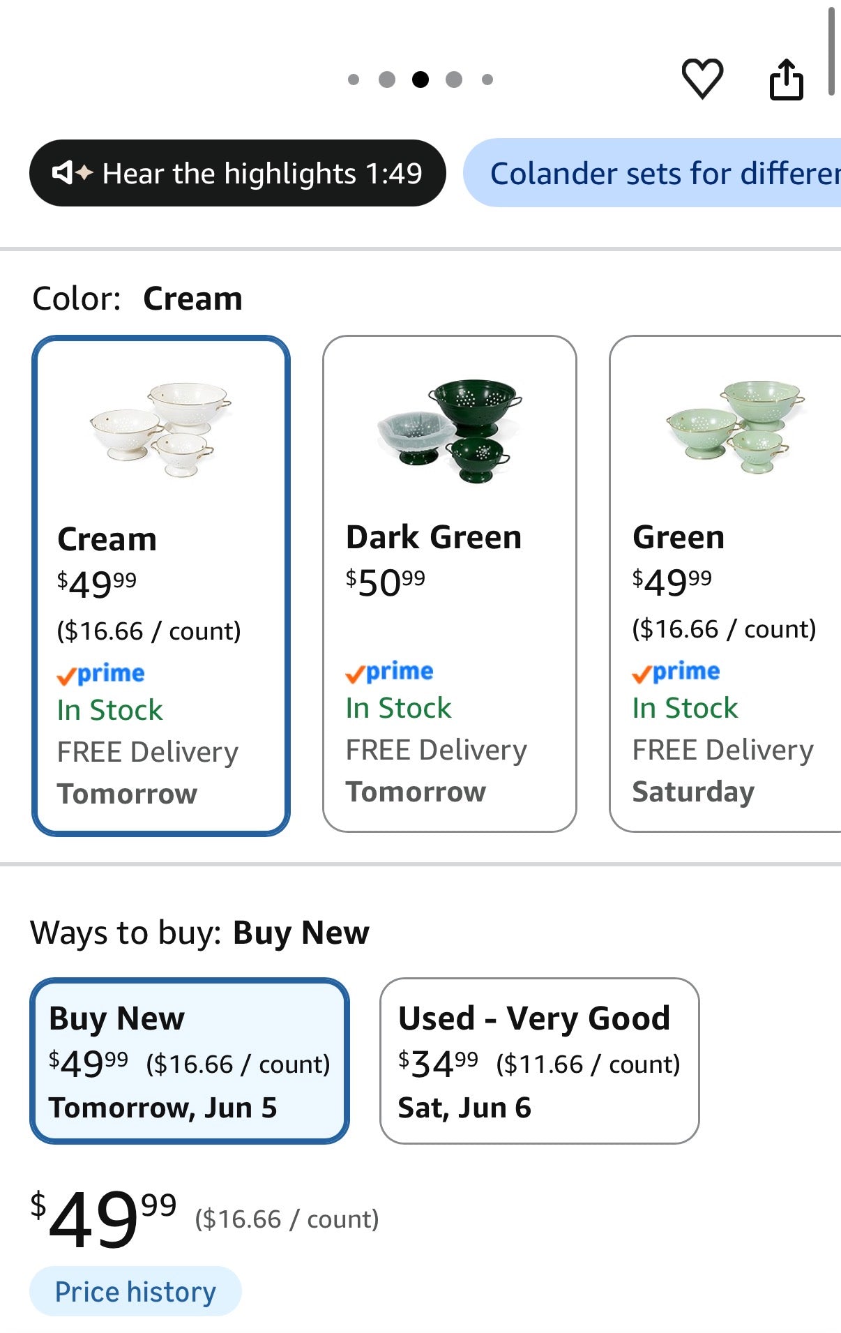 Metal Colander Set