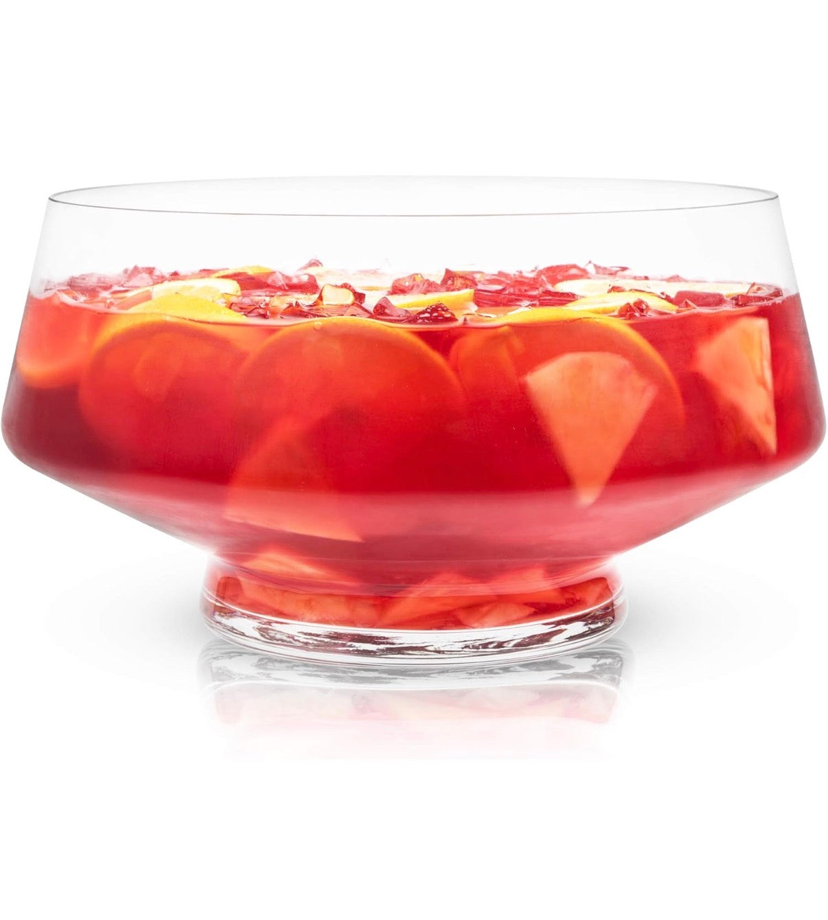 Footed Glass Punch Bowl