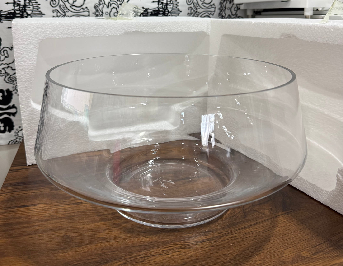 Footed Glass Punch Bowl