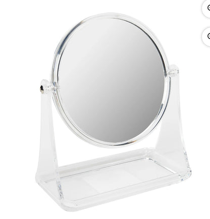 MAINSTAYS DOUBLE SIDED VANITY MIRROR -GRAY