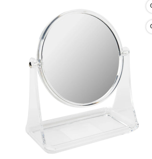 MAINSTAYS DOUBLE SIDED VANITY MIRROR -GRAY