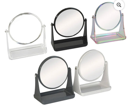 MAINSTAYS DOUBLE SIDED VANITY MIRROR -GRAY