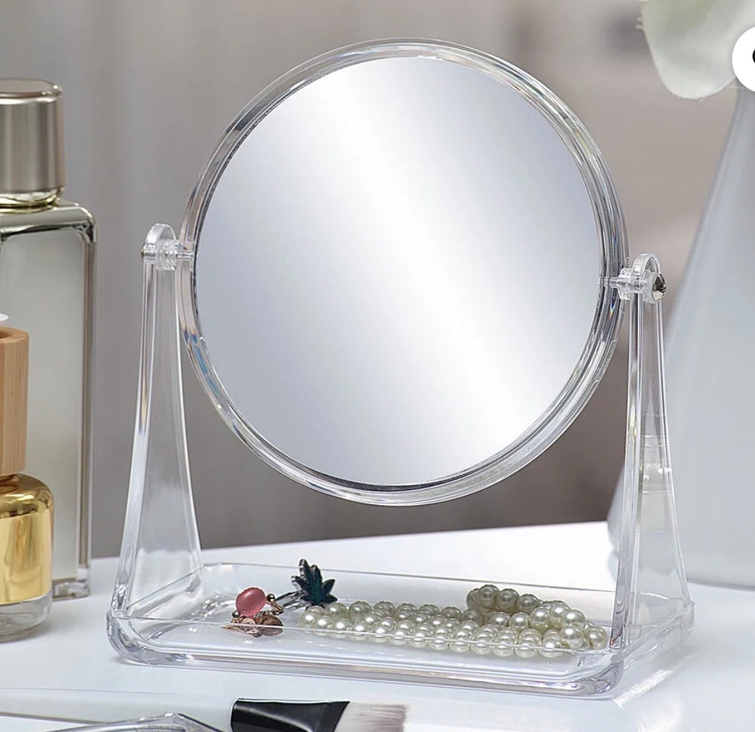 MAINSTAYS DOUBLE SIDED VANITY MIRROR -GRAY
