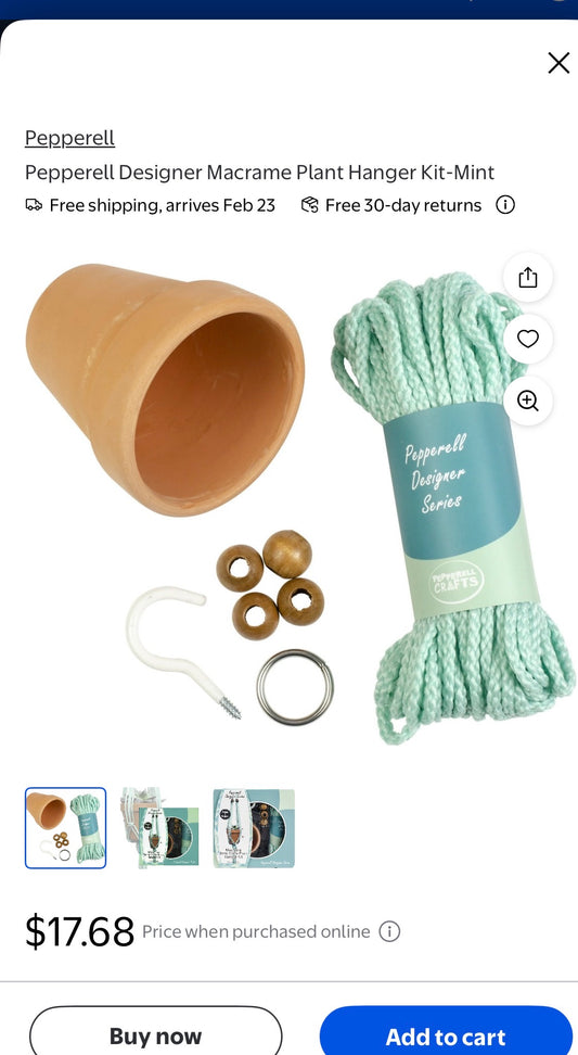 MACRAME'TERRA COTTA PLANT HANGER KIT