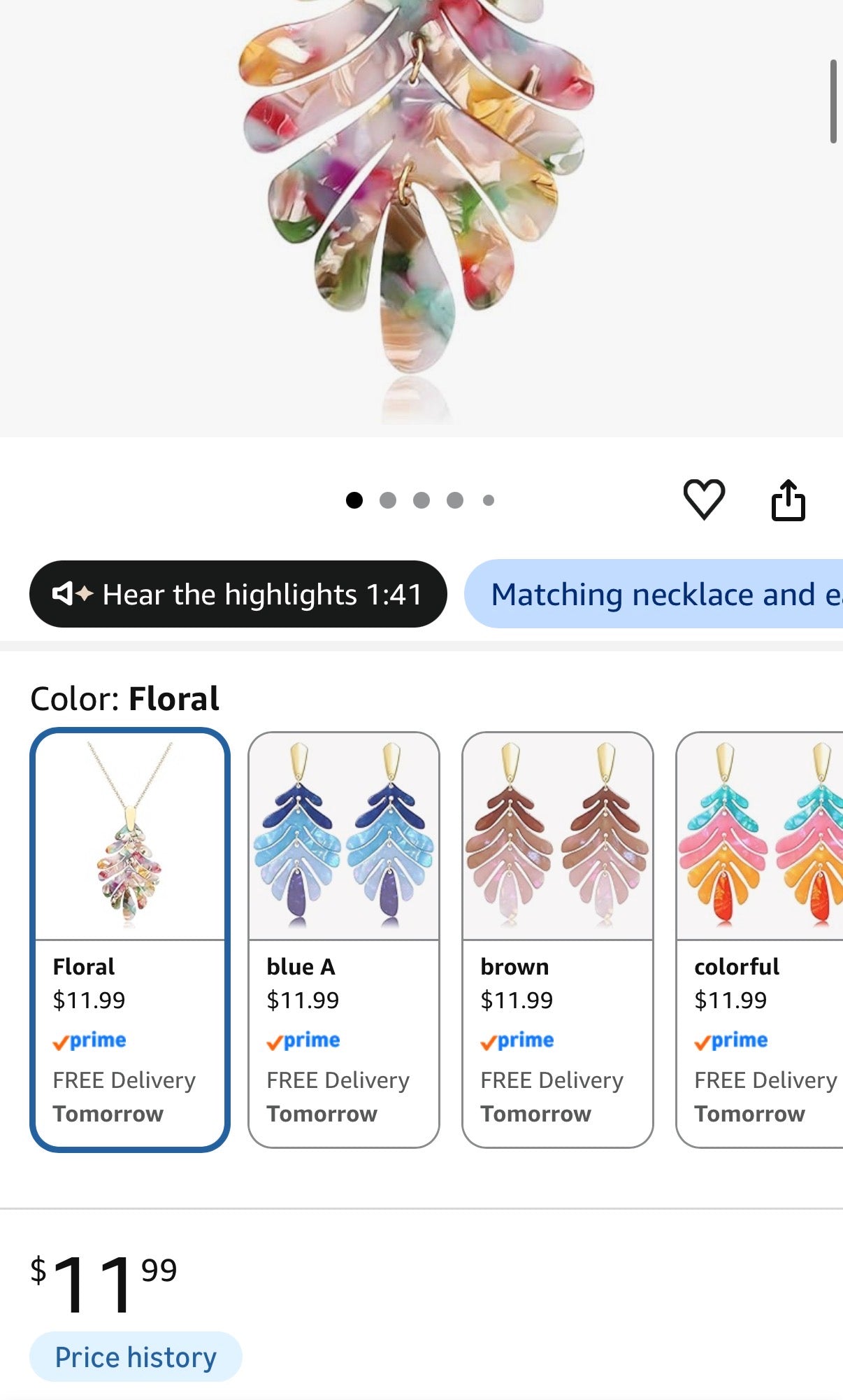 Acrylic Pendant Necklace