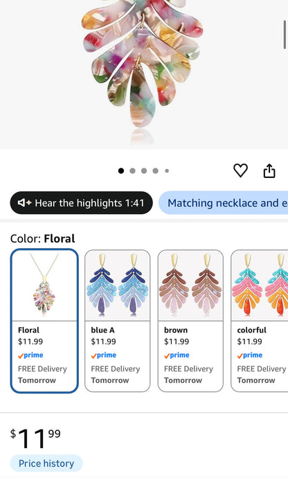Acrylic Pendant Necklace