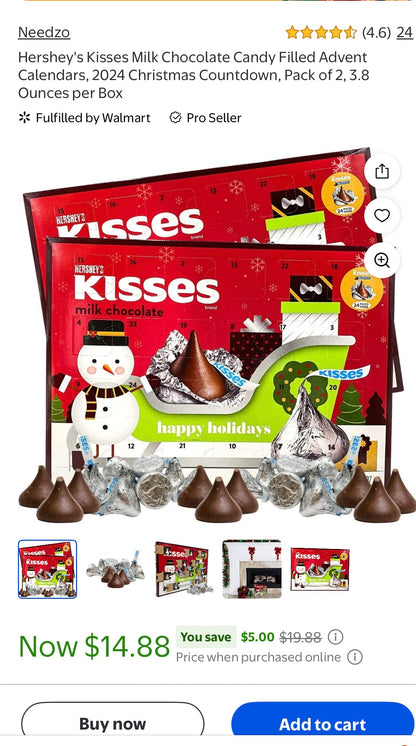HERSHEYS KISSES ADVENT CALENDER