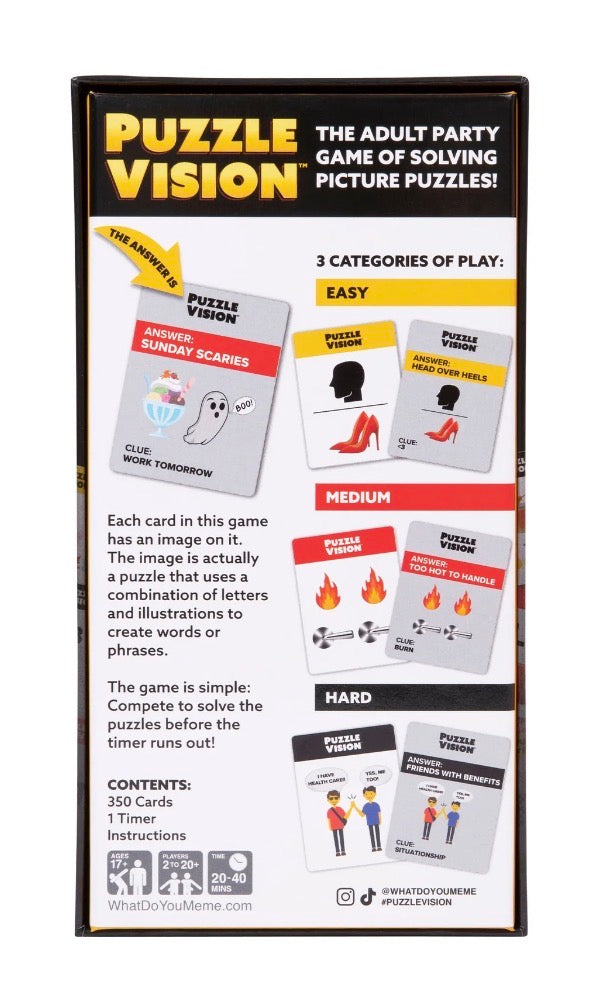 PUZZLE VISION -THE ADULT PARTY GAME OF SOLVING PICTURE PUZZLES