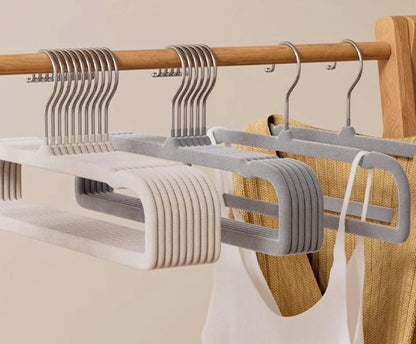 GRAY VELVET PANTS HANGERS 20 PK