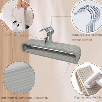 GRAY VELVET PANTS HANGERS 20 PK